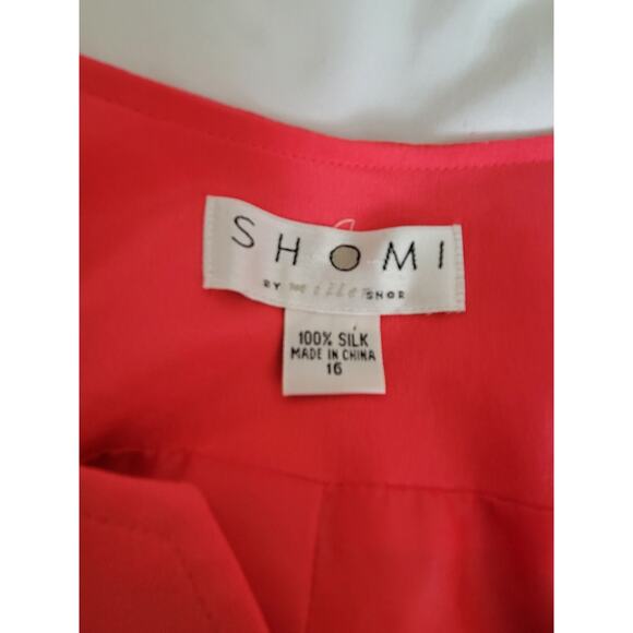 100% Silk Women Lined Size 16 Jacket Blazer Shomi Scalloped Front Button Vintage - Picture 5 of 9